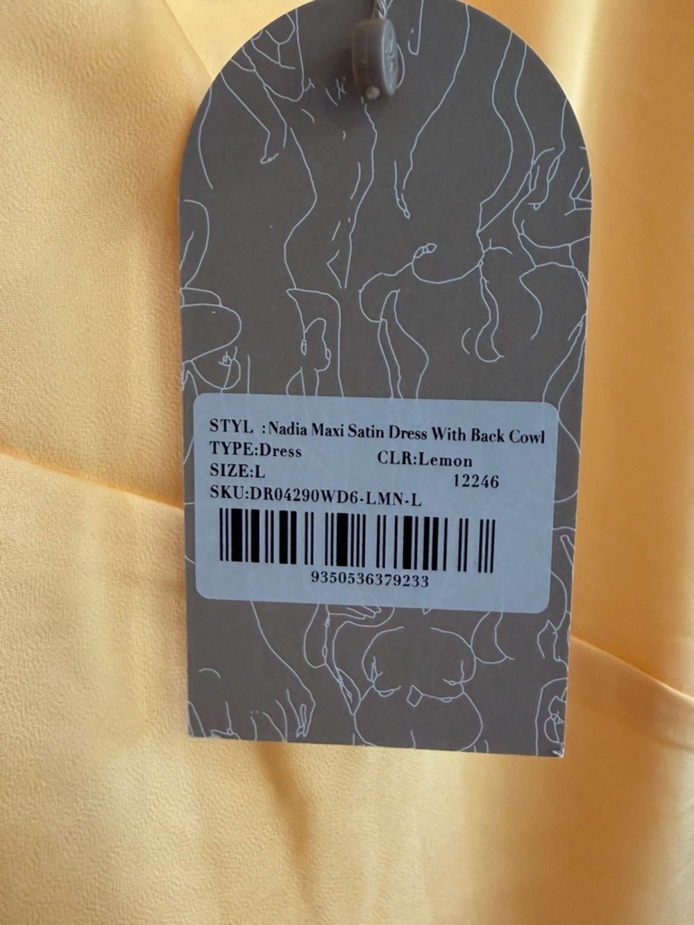 Meshki Golden Yellow Satin Maxi Dress - Picture 3 of 5